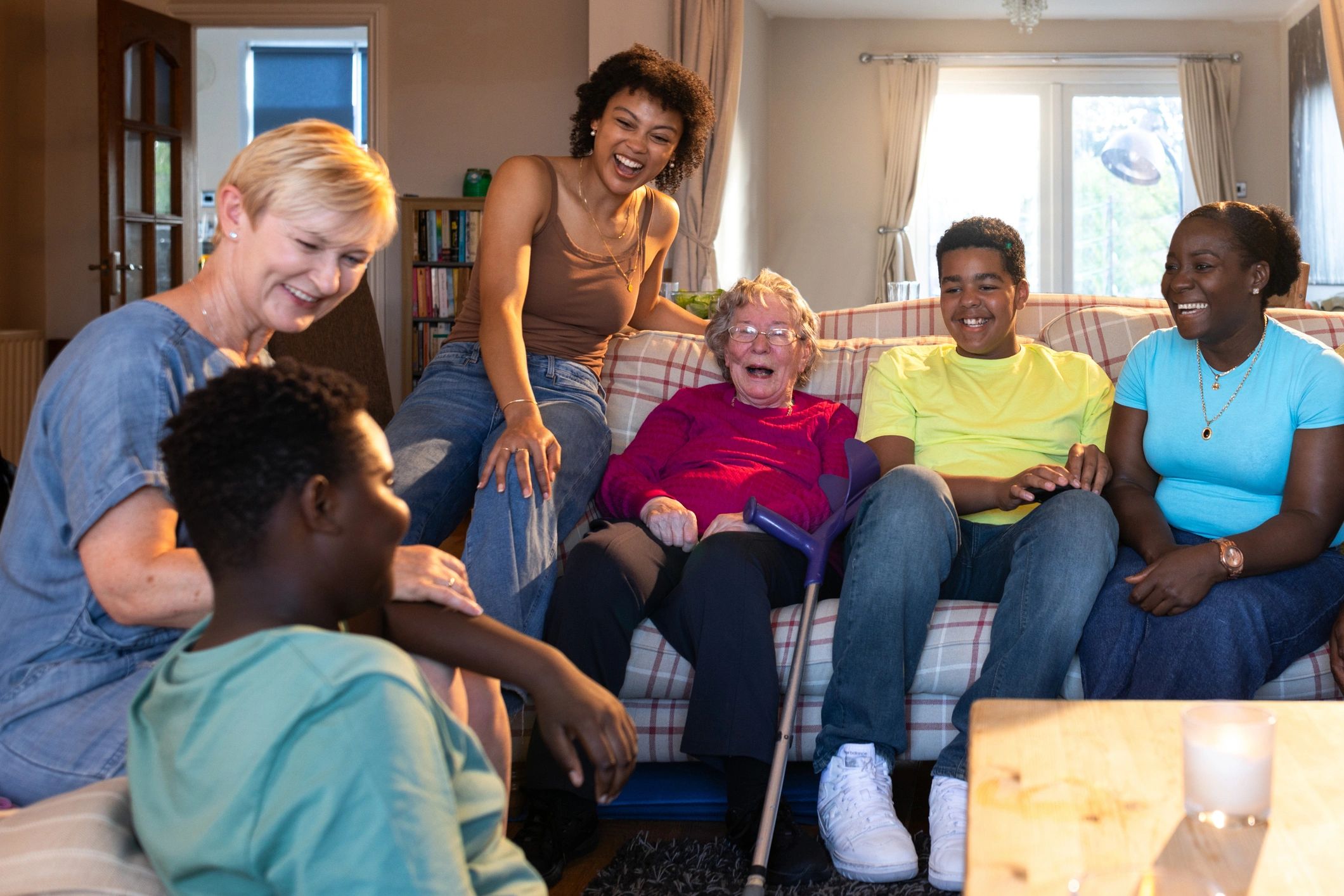 Supportive residential care setting with adults and caregivers